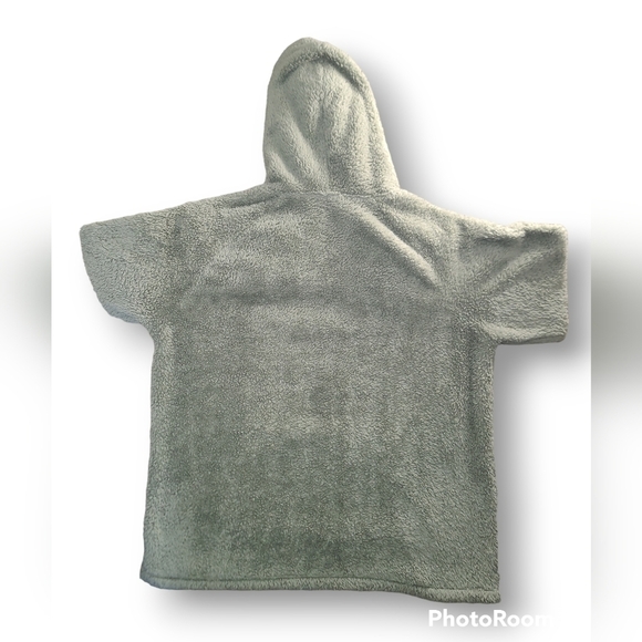 Vs PINK Olive Green Teddy Sherpa Quarter-Zip Pullover Hoodie - Picture 3 of 3